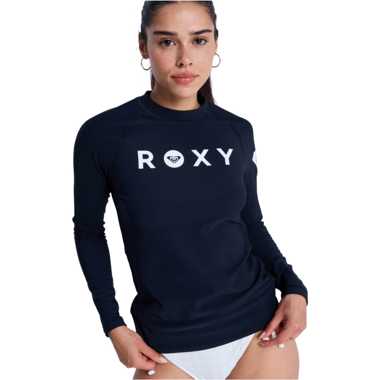 2026 Roxy Womens Essentials Heater Long Sleeve Rash Vest ERJWR03914 - Anthracite